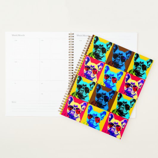 schilderij van Franse bulldog in pop stijl Planner (Display)