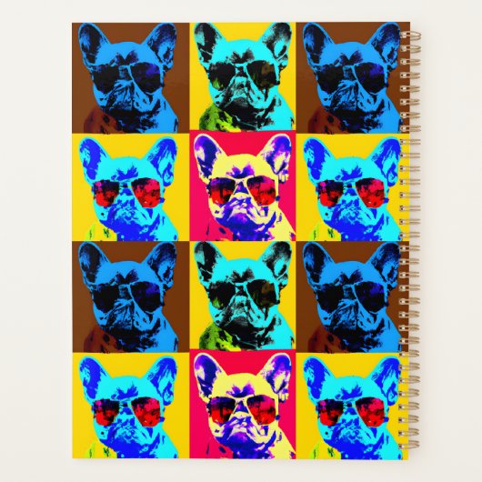 schilderij van Franse bulldog in pop stijl Planner (Achterkant)
