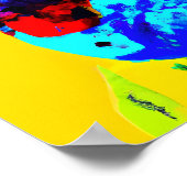 schilderij van Franse bulldog in pop stijl Poster (Hoek)