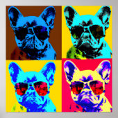 schilderij van Franse bulldog in pop stijl Poster (Voorkant)