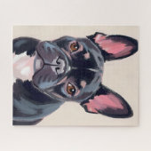 Schilderij van Franse Bulldog Legpuzzel (Horizontaal)