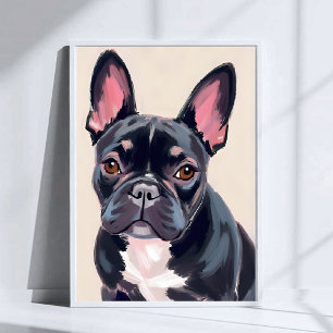 Schilderij van Franse Bulldog Poster
