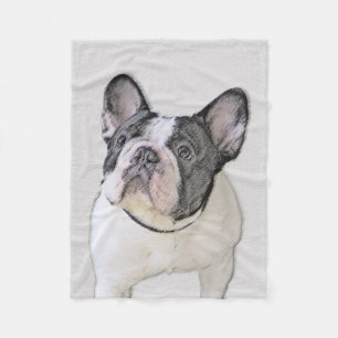 Schilderij van Franse Bulldog (Tigervlekken en Wit Fleece Deken