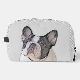Schilderij van Franse Bulldog Witte Zwarte Gevlekt Toilettasje