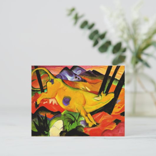 Schilderij van Franz Marc, De Gele Koe Briefkaart (Staand voorkant)