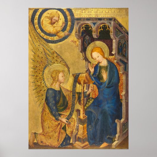 Schilderij van Gabriël en Maria Poster (Voorkant)