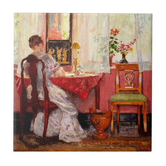 Schilderij van Gari Melchers, Tegeltje (Voorkant)