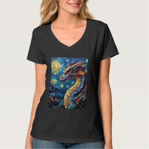 Schilderij Van Gogh Sterrennacht Dragon T-shirt
