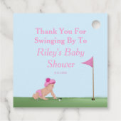 Schilderij van Golf Baby Girl Sweet Caddy Dank u Bedankjes Labels (Achterkant)