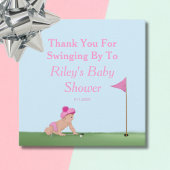 Schilderij van Golf Baby Girl Sweet Caddy Dank u Bedankjes Labels