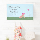 Schilderij van Golf Baby Girl Sweet Caddy Welkom Spandoek (Insitu)