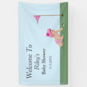Schilderij van Golf Baby Girl Sweet Caddy Welkom Spandoek (Verticaal)