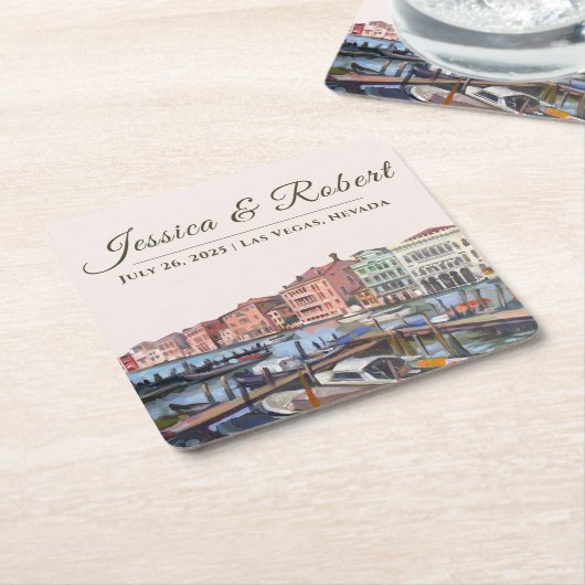 Schilderij van Grand Canal, Venetië, Italië Kartonnen Onderzetters (Schuin)