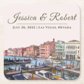 Schilderij van Grand Canal, Venetië, Italië Kartonnen Onderzetters (Voorkant)