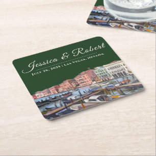 Schilderij van Grand Canal, Venetië, Italië Square Kartonnen Onderzetters