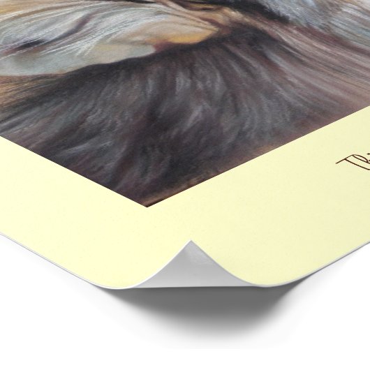 schilderij van grijze wolf poster (Hoek)