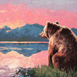 Schilderij van Grizzly Beer Lake Legpuzzel