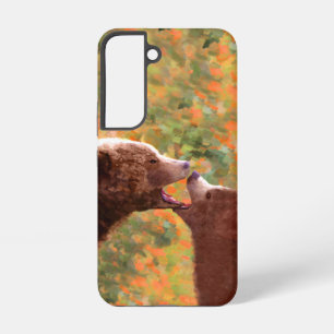 Schilderij van Grizzlybeer-moeder en -welp - Wilde Samsung Galaxy Hoesje