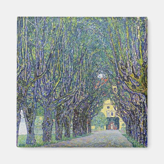 schilderij van Gustav Klimt, Allee at Schloss Kamm Magneet (Voorkant)