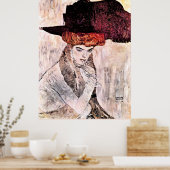 schilderij van Gustav Klimt, Der Schwarze Hut Poster (Keuken)