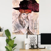 schilderij van Gustav Klimt, Der Schwarze Hut Poster (Thuiskantoor)
