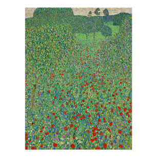 schilderij van Gustav Klimt, Mohnfeld Perfect Poster