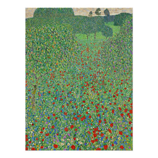 schilderij van Gustav Klimt, Mohnfeld Perfect Poster (Voorkant)