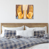 Schilderij van handen in een kerk canvas afdruk (Insitu (Slaapkamer))