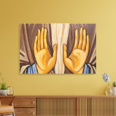 Schilderij van handen in een kerk canvas afdruk (Insitu (Woonkamer))