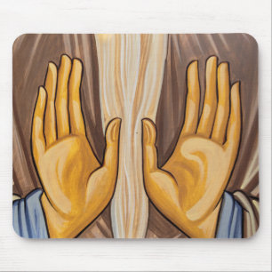 Schilderij van handen in een kerk muismat