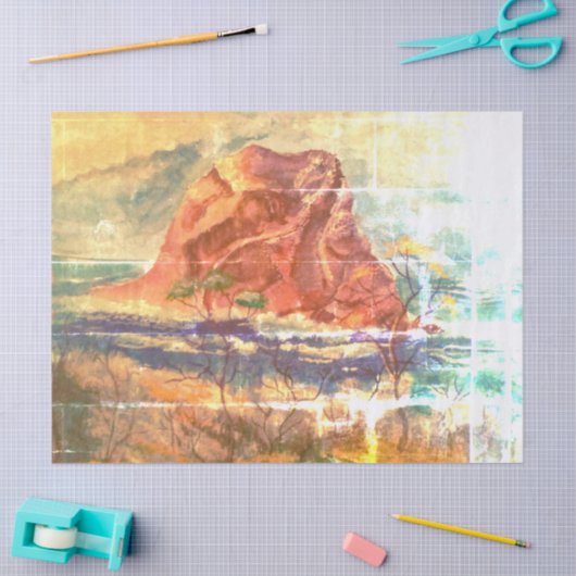  schilderij van Haystack Rock Tissuepapier (Craft)