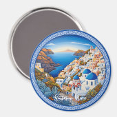 Schilderij van het Griekse eiland Santorini | Reis Magneet (Voorkant / Achterkant)