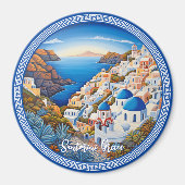 Schilderij van het Griekse eiland Santorini | Reis Magneet (Voorkant)