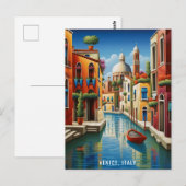 Schilderij van het kanaal van Venetië | Italië Rei Briefkaart (Voorkant / Achterkant)