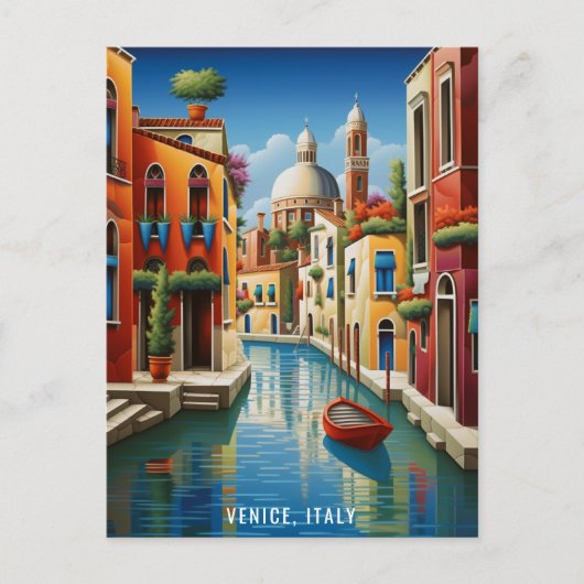 Schilderij van het kanaal van Venetië | Italië Rei Briefkaart (Voorkant)
