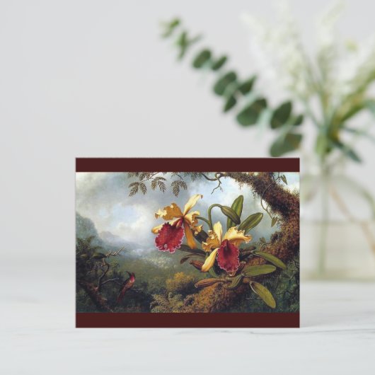 schilderij van Hummingbird Orchids Briefkaart (Staand voorkant)