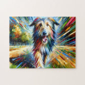 Schilderij van Ierse wolfshond Akryltryk Hond Legpuzzel (Horizontaal)