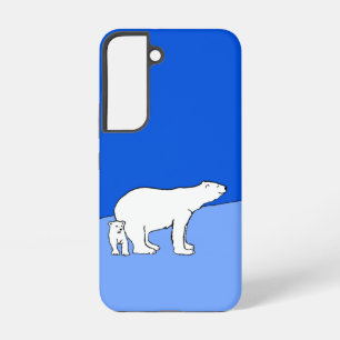 Schilderij van ijsbeer moeder en welp - Wildeleven Samsung Galaxy Hoesje