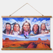 schilderij van indianen beroemde indiaanse stamhoo hangend wandkleed (Voorkant)