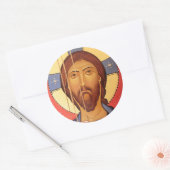 Schilderij van Jezus Ronde Sticker (Envelop)