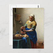 Schilderij van Johannes Vermeer, De Melkmeid Briefkaart (Voorkant / Achterkant)