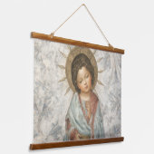 Schilderij van jonge Verlosser Jezus Hangend Wandkleed (Gebogen)