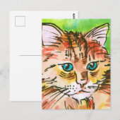 Schilderij van kat briefkaart (Voorkant / Achterkant)