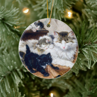 schilderij van katten door Ronner Knip · 2-zijdig Keramisch Ornament