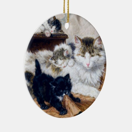  schilderij van katten door Ronner Knip · 2-zijdig Keramisch Ornament (Rechts)