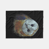 Schilderij van Kerkuil Uil Kunst Fleece Deken (Voorkant (Horizontaal))
