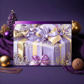 Schilderij van Kerstcadeaus lavendel paars Feestdagen Kaart