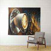 Schilderij van koffiekopje Abstract Wandkleed (In Situ (horizontaal))