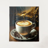 Schilderij van koffiekopje Abstract Wandkleed (Voorkant)