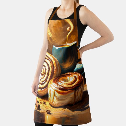 Schilderij van koffiekopje en kaneelbroodjes Abstr Schort (Insitu)